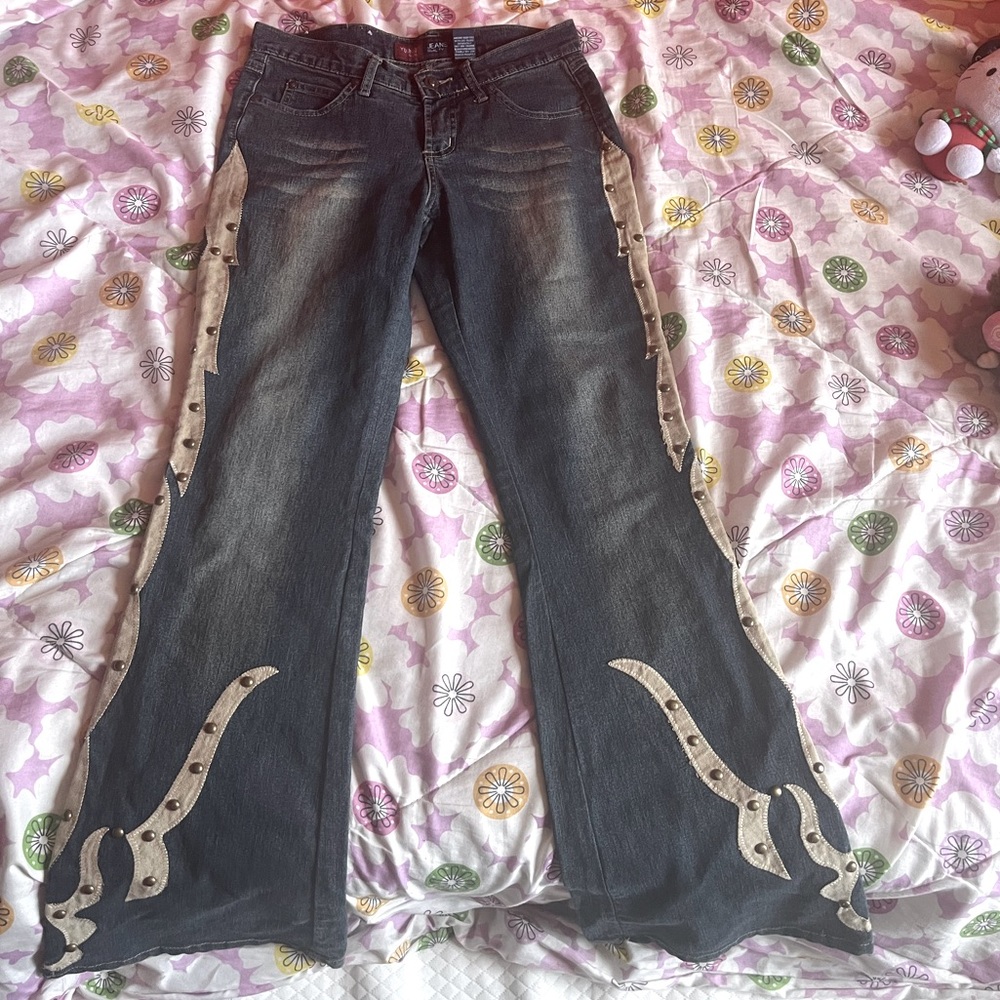 2000s faux suede jeans